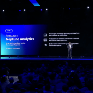 Amazon Neptune Analytics' reveal from the AWS reinvent conference in 2023