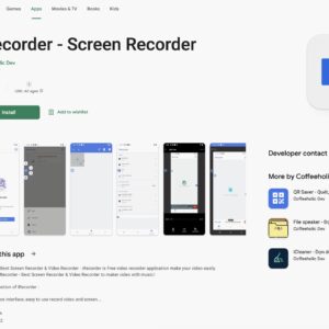 A screenshot of iRecorder, the affected app, in Google Play as it was cached in the Internet Archive in 2022.