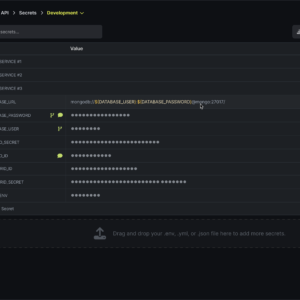 Infisical dashboard