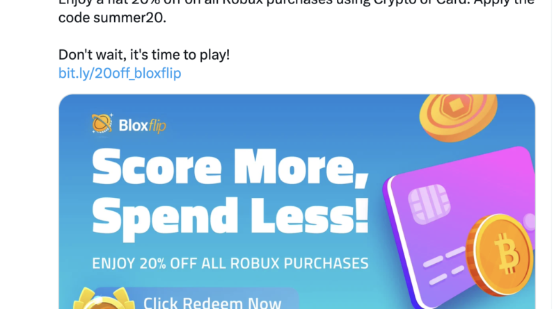 Bloxflip ad on X