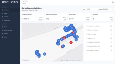 Ascento Guard's web interface with statistics and analysis