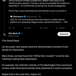 elon musk X stance on disinformation screengrab