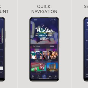 three screenshots of the My WinStar apps