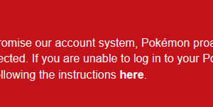 The alert about hacking attempts that The Pokemon Company posted on its official support website.