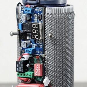 The first prototype of the Ember mug was a frankensteinian prototype involving a Zojirushi mug and a bunch of electronics. Image credit: Ember